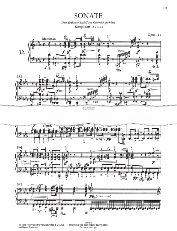 Produktbild zu: Piano Sonata No. 32 In C Minor Op.111