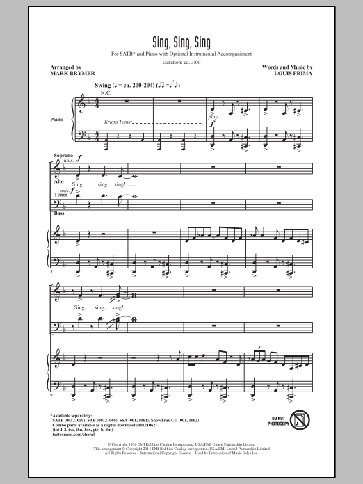 Product picture to: Sing, Sing, Sing