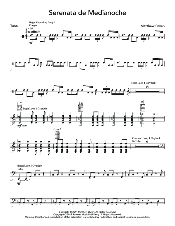 Product gallery: Page 1 of 8 Serenata de Medianoche, , (Tuba Solo Digital Delay)