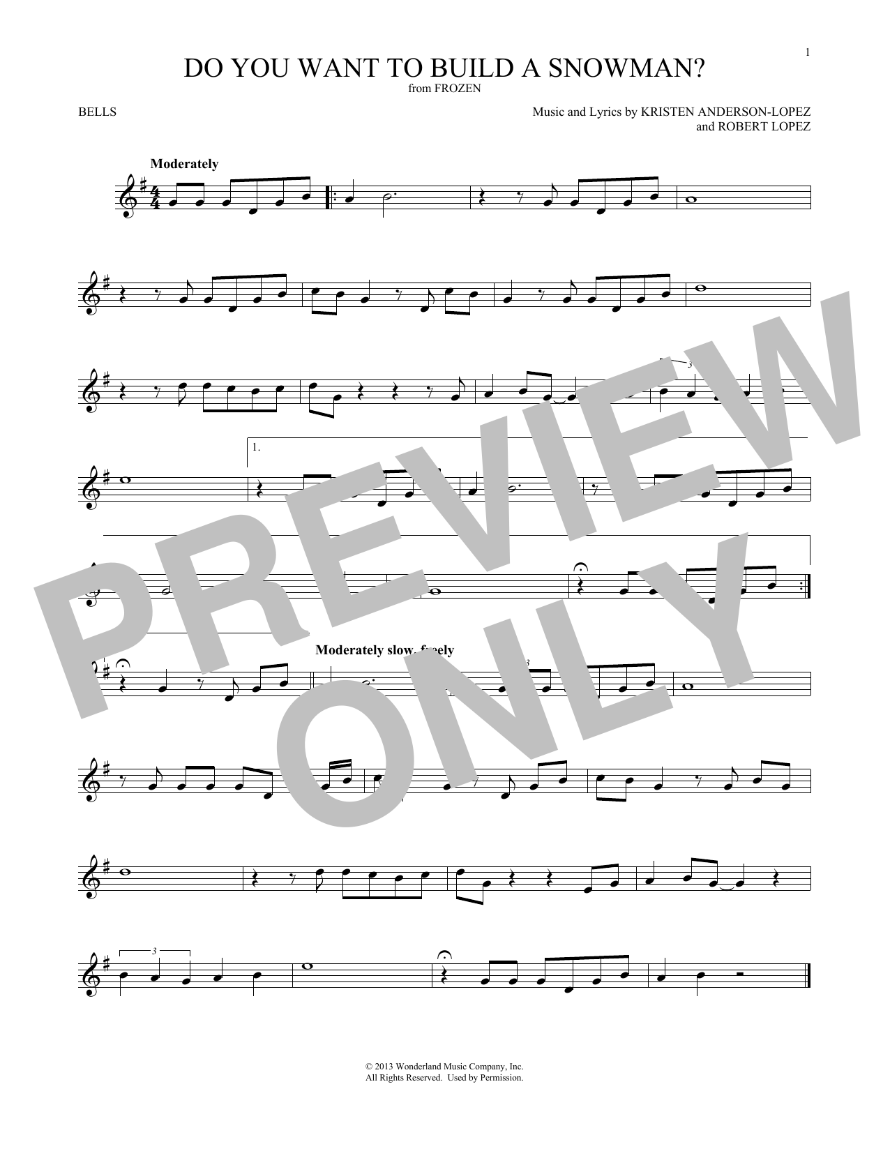 Produktgalerie: Seite 1 von 1 Do You Want To Build A Snowman? (from Frozen), Kristen Bell, Agatha Lee Monn & Katie Lopez, Percussion