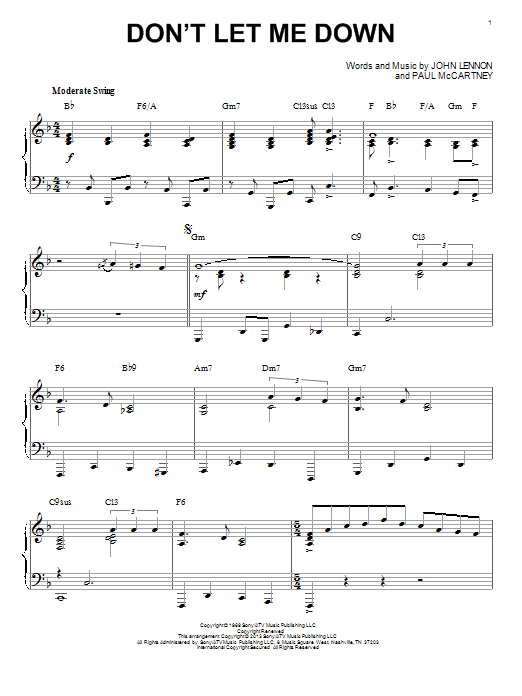 Product picture to: Don't Let Me Down [Jazz version] (arr. Brent Edstrom)
