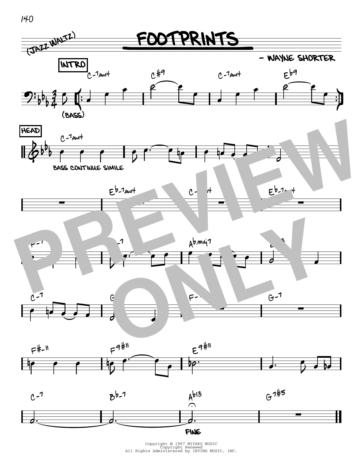 Product picture to: Footprints [Reharmonized version] (arr. Jack Grassel)