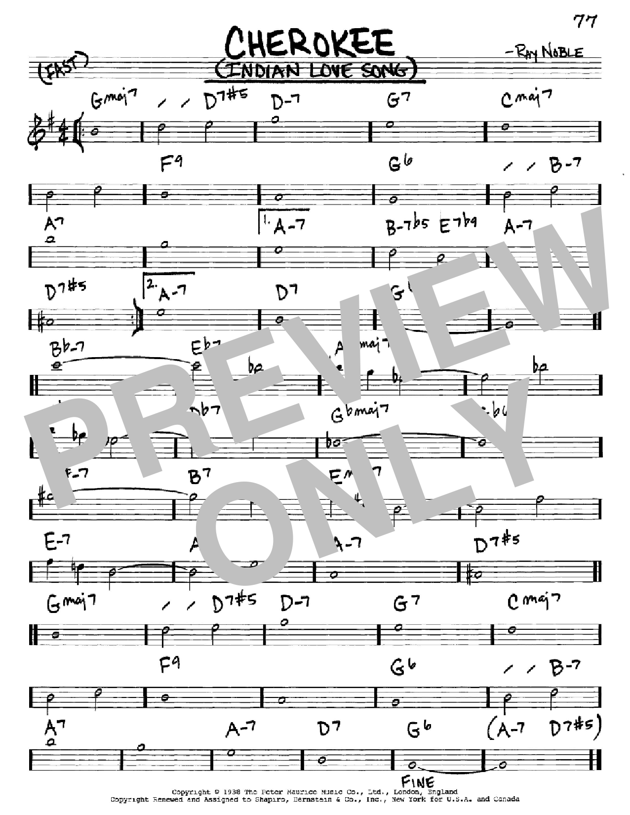 Produktbild zu: Cherokee (Indian Love Song)