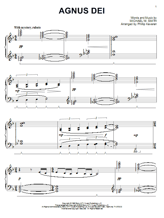 Product gallery: Page 1 of 1 Agnus Dei (arr. Phillip Keveren), Michael W. Smith
