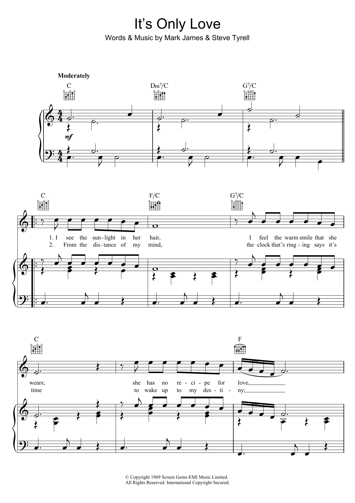Produktgalerie: Seite 1 von 1 It's Only Love, Elvis Presley, Gesang, Gitarre, Klavier