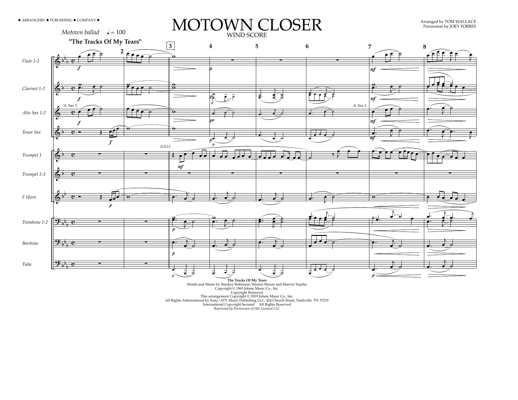 Product picture to: Motown Closer (arr. Tom Wallace) - Wind Score