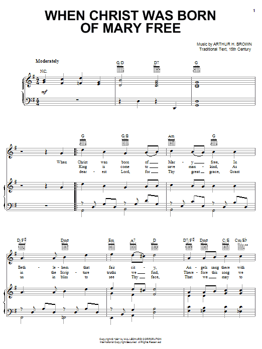 Product gallery: Page 1 of 1 When Christ Was Born Of Mary Free, Arthur H. Brown