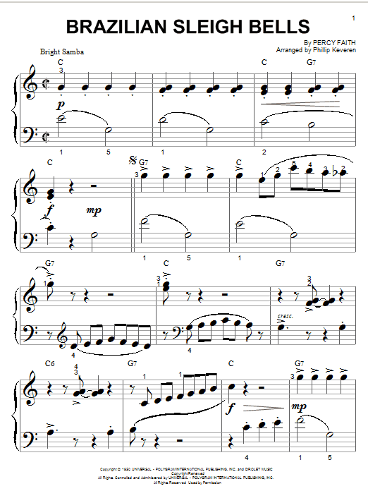 Product picture to: Brazilian Sleigh Bells (arr. Phillip Keveren)