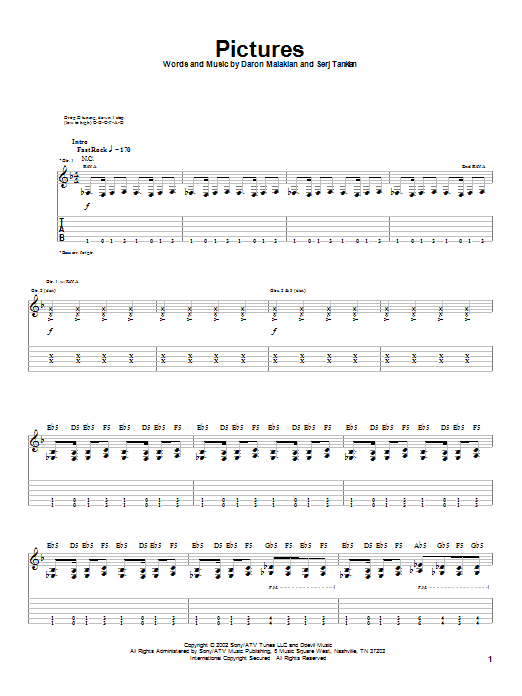 Produktgalerie: Seite 1 von 1 Pictures, System Of A Down, Gitarre