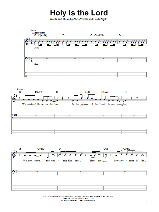 Produktgalerie: Seite 1 von 1 Holy Is The Lord, Chris Tomlin, E-Bass