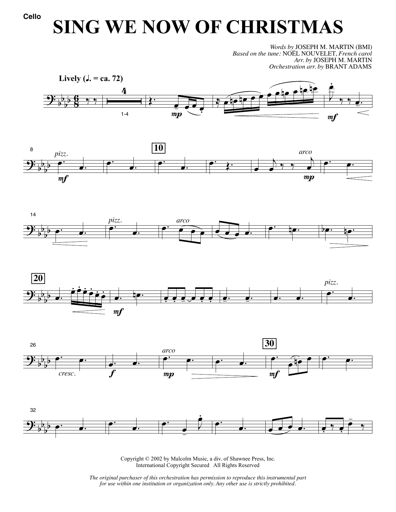 Produktbild zu: Sing We Now Of Christmas (from Morning Star) - Cello