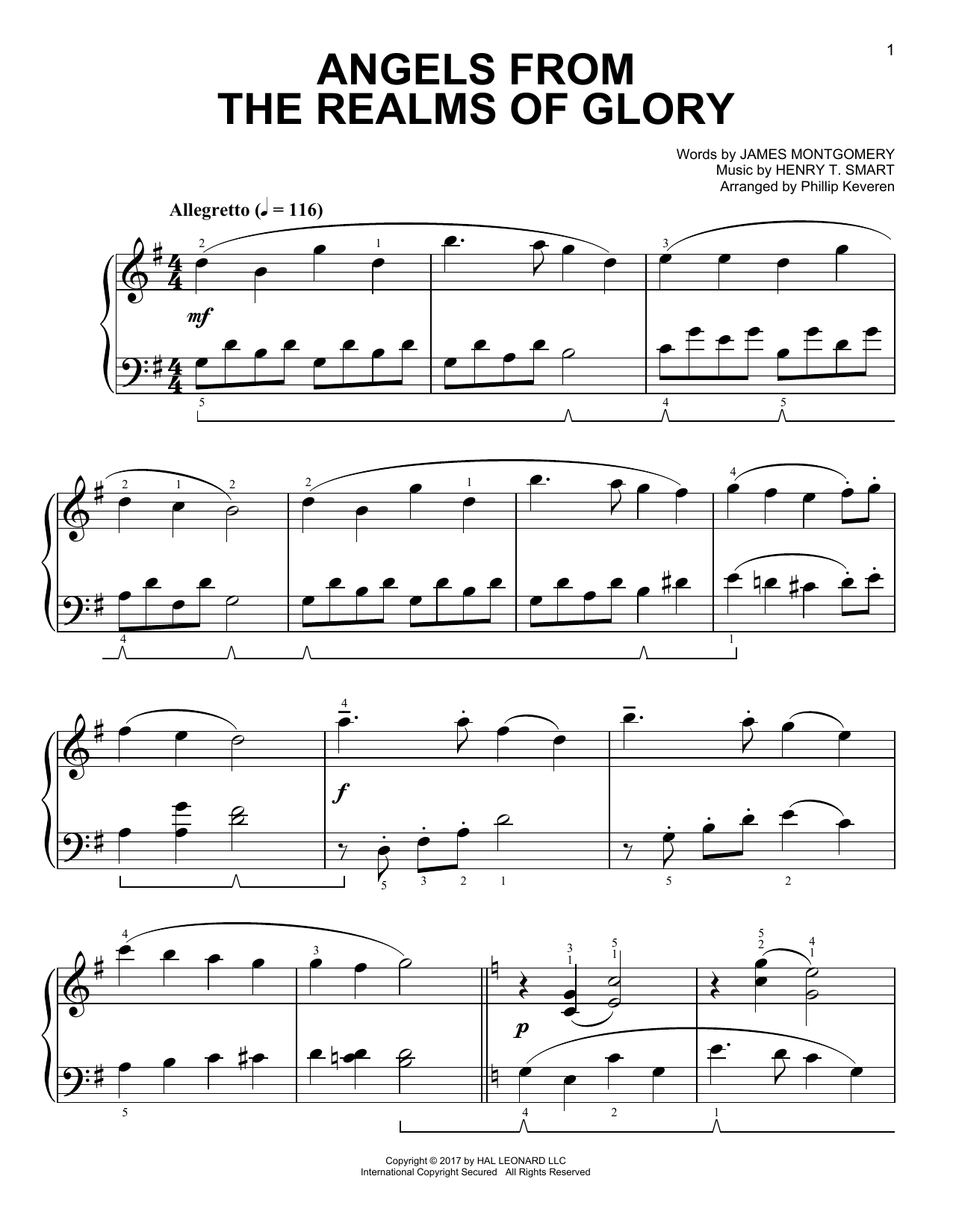Produktbild zu: Angels From The Realms Of Glory [Classical version] (arr. Phillip Keveren)