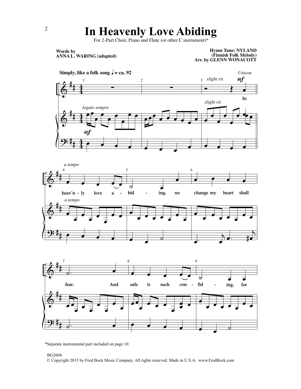 Product picture to: In Heavenly Love Abiding (arr. Glenn Wonacott)