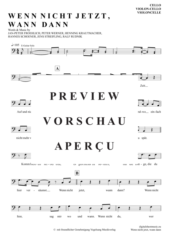 Produktgalerie: Seite 2 von 4 Wenn Nicht Jetzt, Wann Dann , Höhner, (Violoncello)