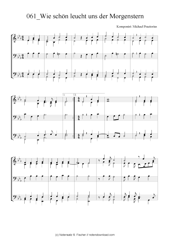 Product picture to: Wie schön leucht uns der Morgenstern Michael Praetorius