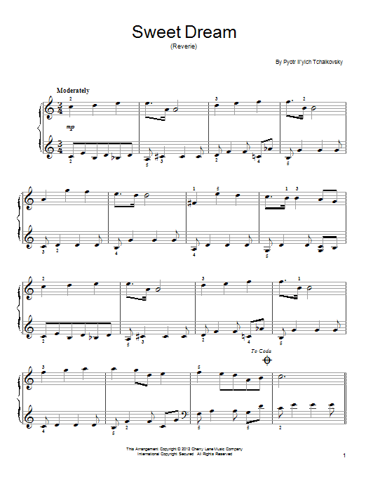 Produktbild zu: Sweet Dream (Douce Reverie), Op. 39, No. 21