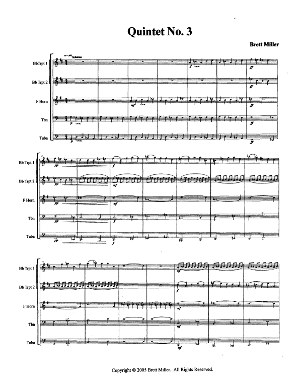 Produktgalerie: Seite 1 von 11 Quintet No. 3, , Blechbläserquintett
