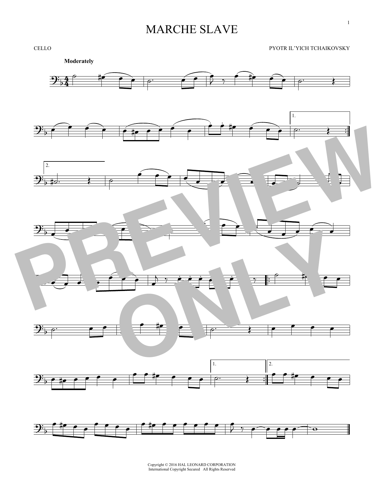 Produktgalerie: Seite 1 von 1 Marche Slav, Op. 31, Pyotr Il'yich Tchaikovsky, Violoncello