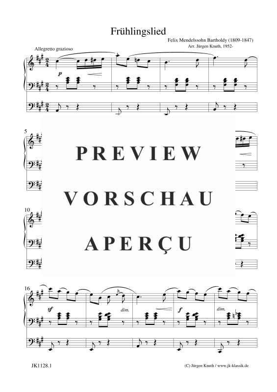 Produktgalerie: Seite 4 von 5 Frühlingslied , , Orgel Solo