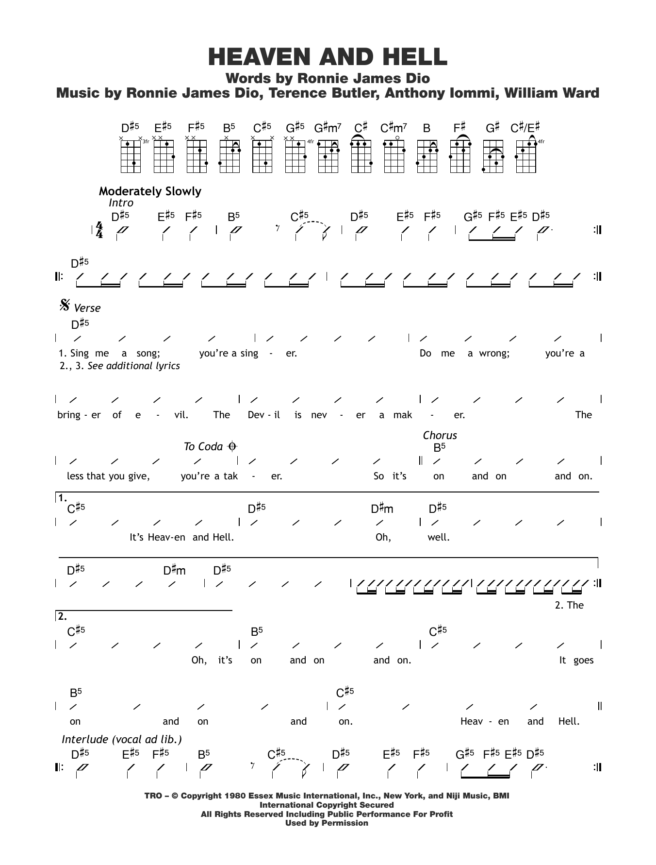 Produktgalerie: Seite 1 von 1 Heaven And Hell, Black Sabbath, Ukulele