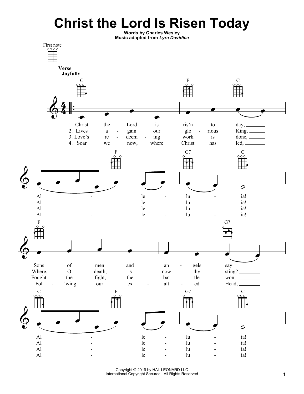 Product gallery: Page 1 of 1 Christ The Lord Is Risen Today, Charles Wesley