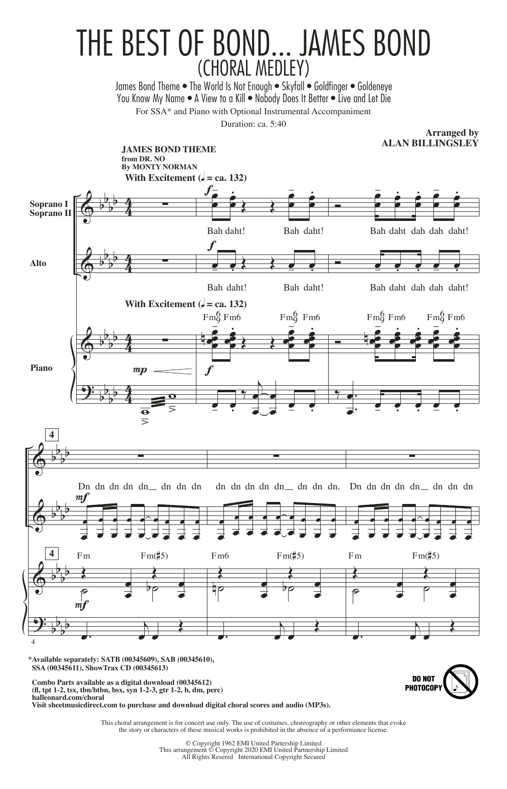 Product gallery: Page 1 of 1 The Best of Bond... James Bond (Choral Medley), Alan Billingsley