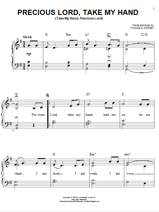 Produktgalerie: Seite 1 von 1 Precious Lord, Take My Hand (Take My Hand, Precious Lord), Thomas A. Dorsey, Klavier