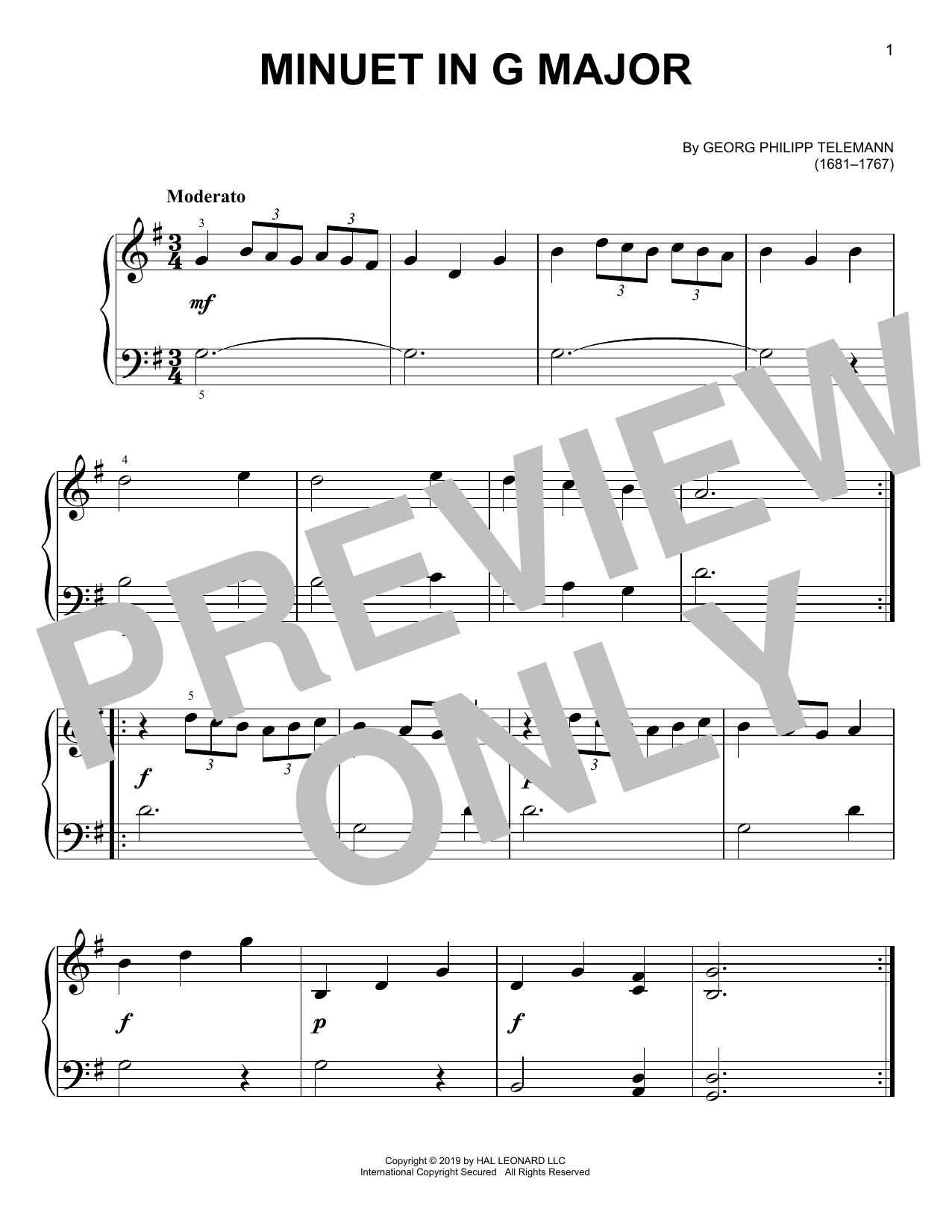 Produktbild zu: Minuet In G Major