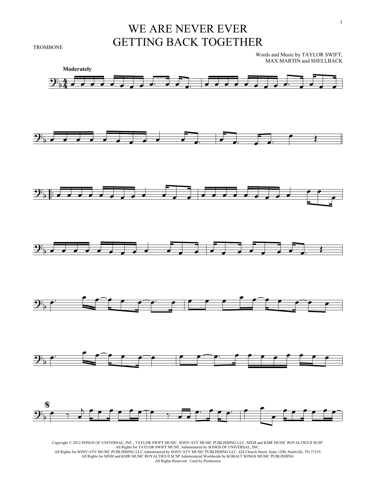 Product gallery: Page 1 of 1 We Are Never Ever Getting Back Together, Taylor Swift