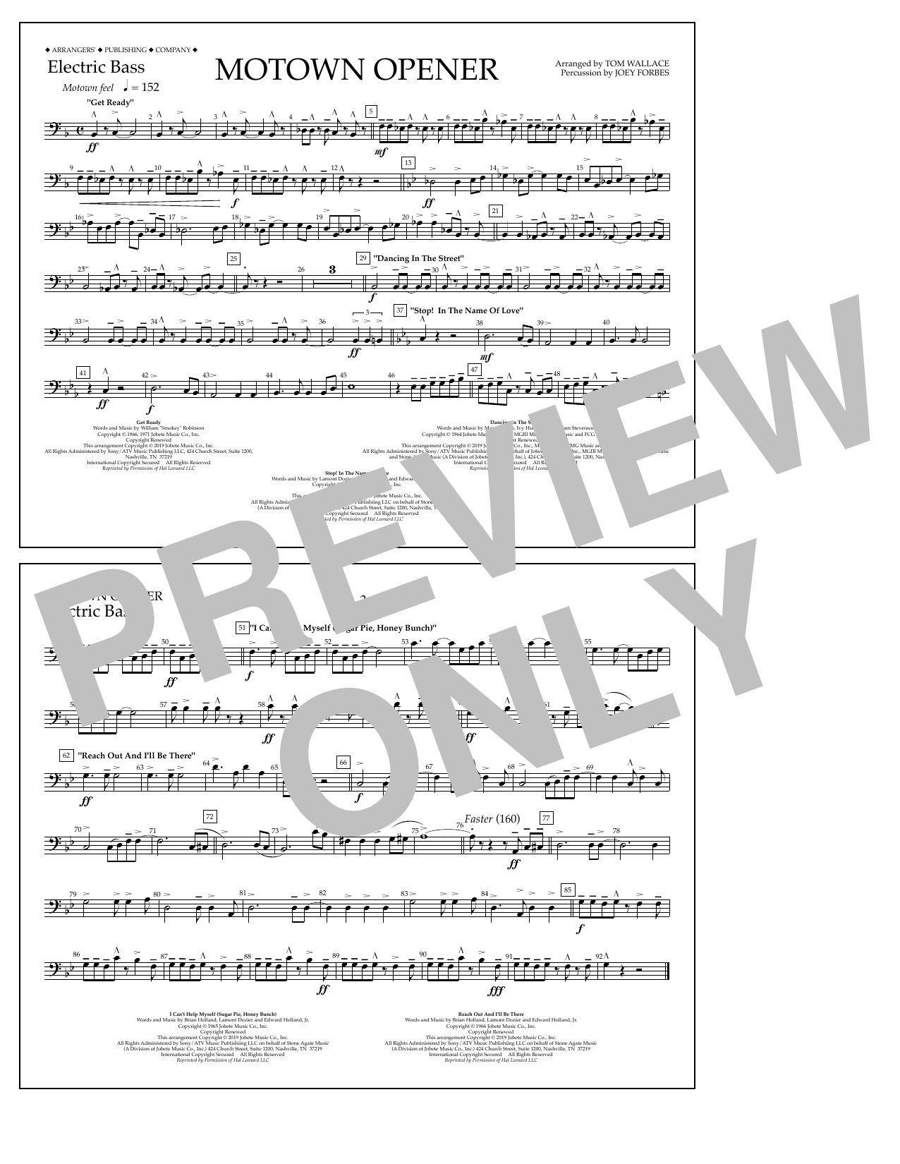 Product picture to: Motown Theme Show Opener (arr. Tom Wallace) - Electric Bass