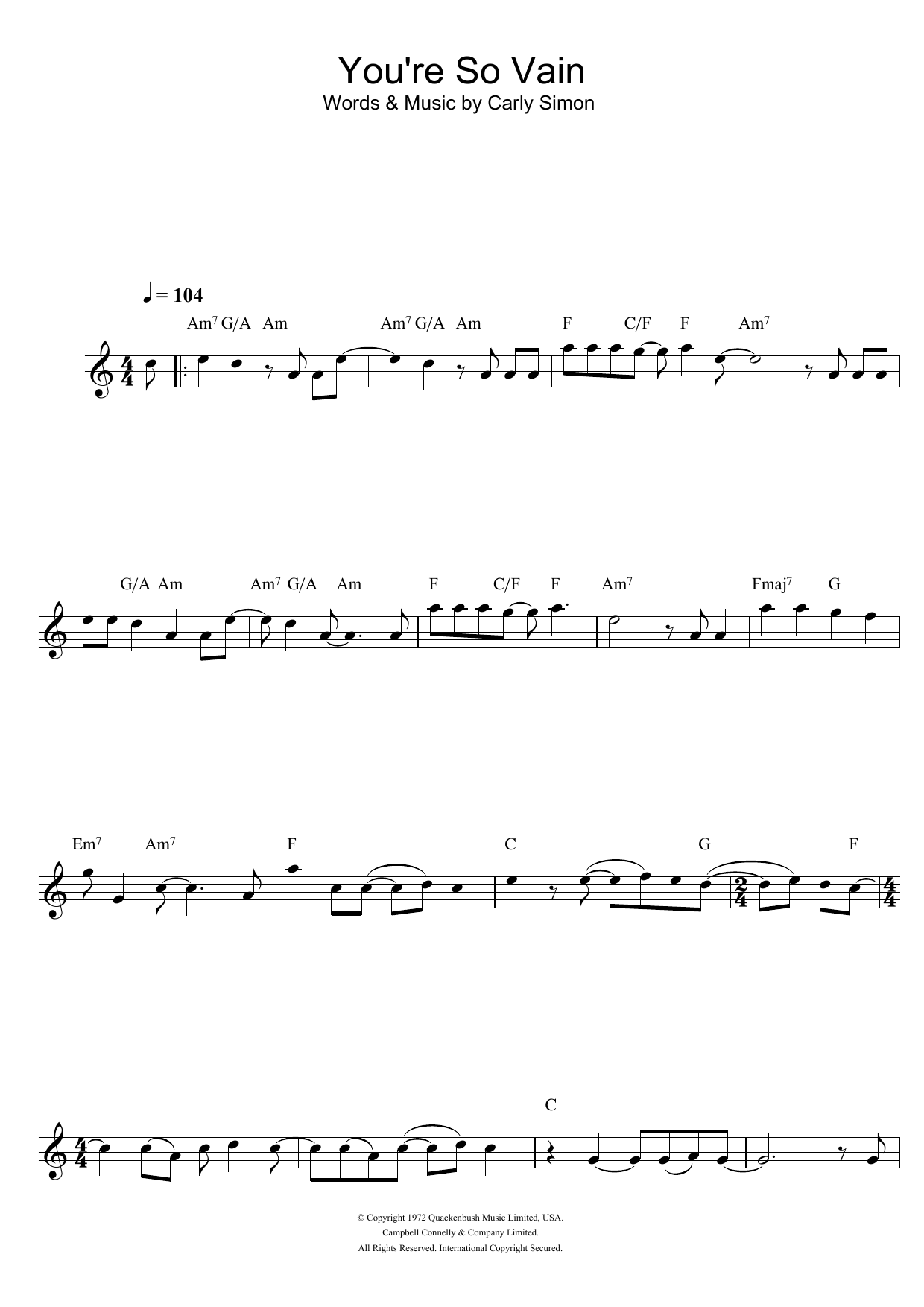 Product gallery: Page 1 of 1 You're So Vain, Carly Simon