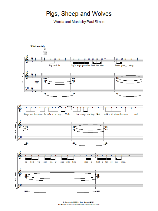 Produktgalerie: Seite 1 von 1 Pigs, Sheep And Wolves, Paul Simon, Gesang, Gitarre, Klavier