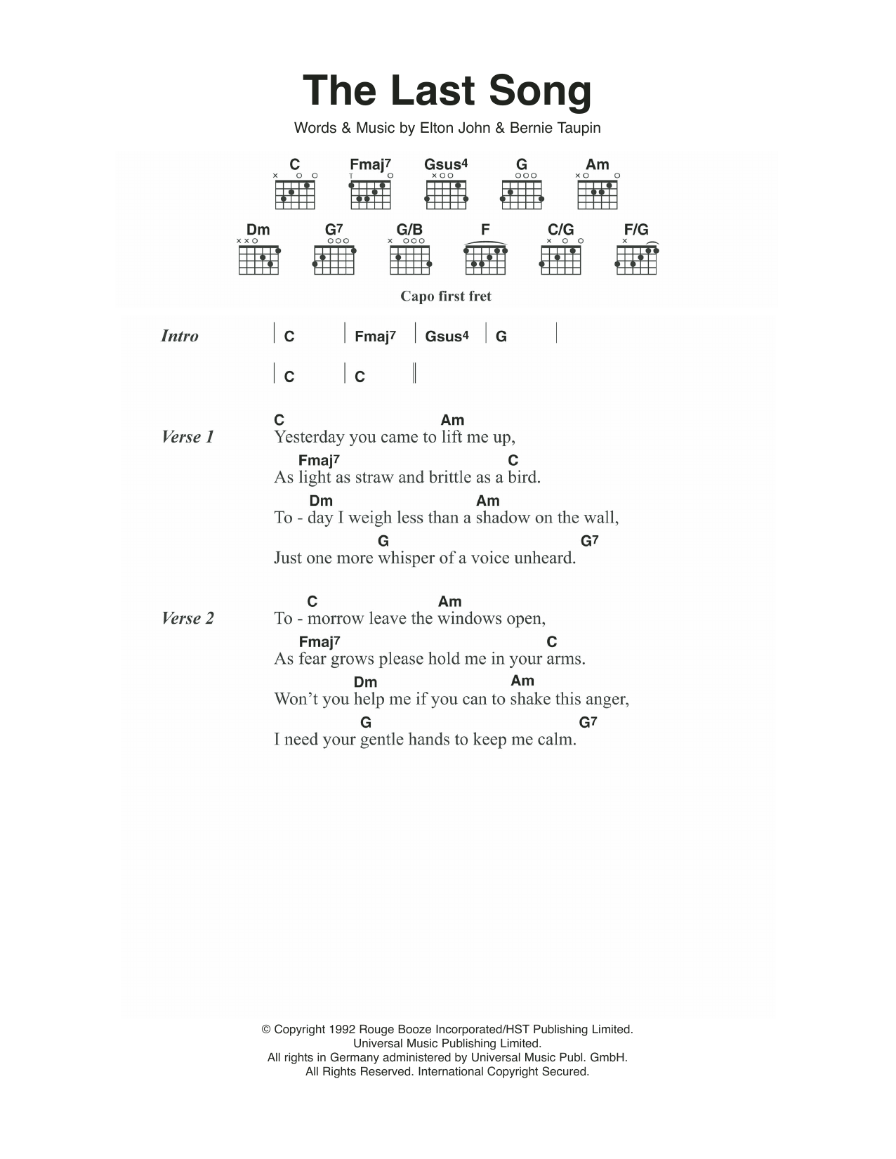 Produktbild zu:  The Last Song - Elton John
