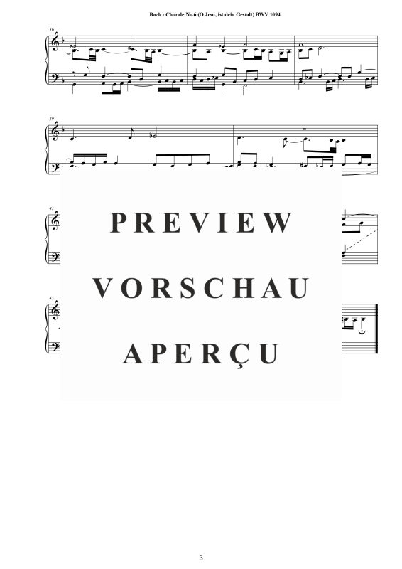 Product gallery: Page 4 of 4 Choral No.6 in G-Moll (O Jesu, ist dein Gestalt) BWV 1094, , Solo Piano