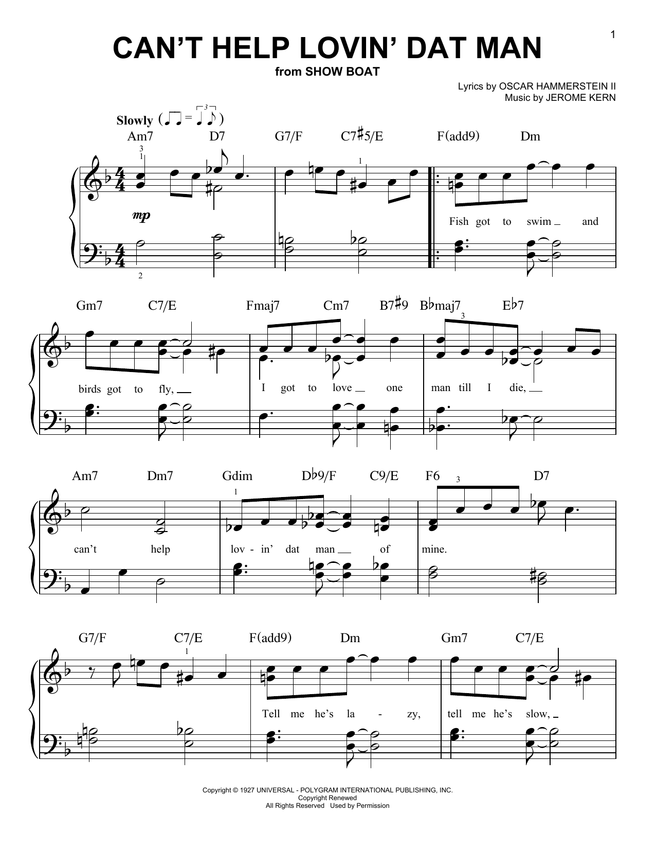 Produktgalerie: Seite 1 von 1 Can't Help Lovin' Dat Man, Jerome Kern, Klavier