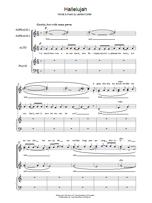 Produktgalerie: Seite 1 von 1 Hallelujah, Leonard Cohen, Chor