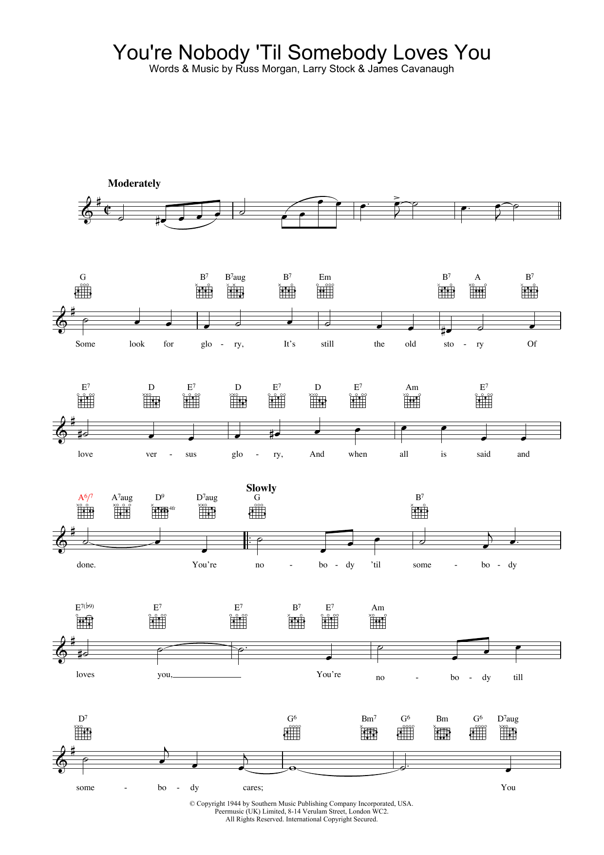 Product gallery: Page 1 of 1 You're Nobody Till Somebody Loves You, Nat King Cole