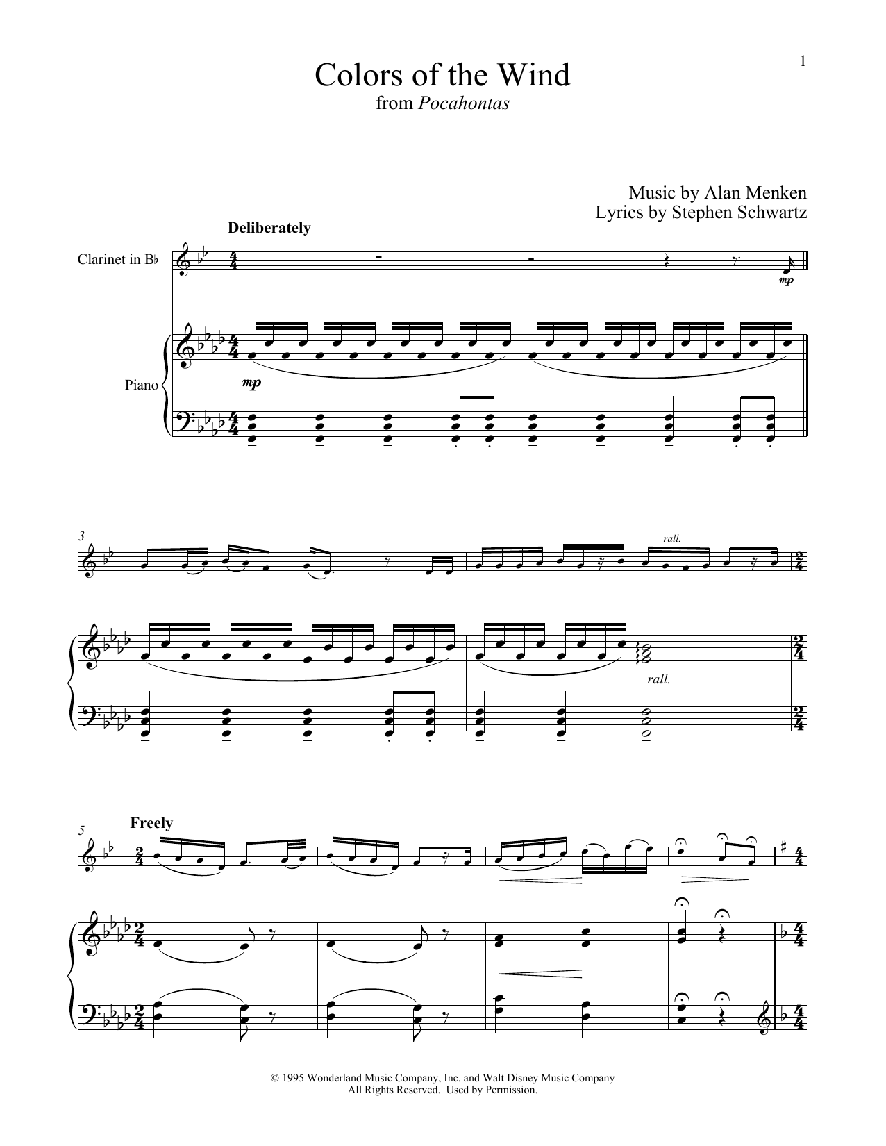 Produktbild zu:  Colors Of The Wind (from Pocahontas) - Alan Menken