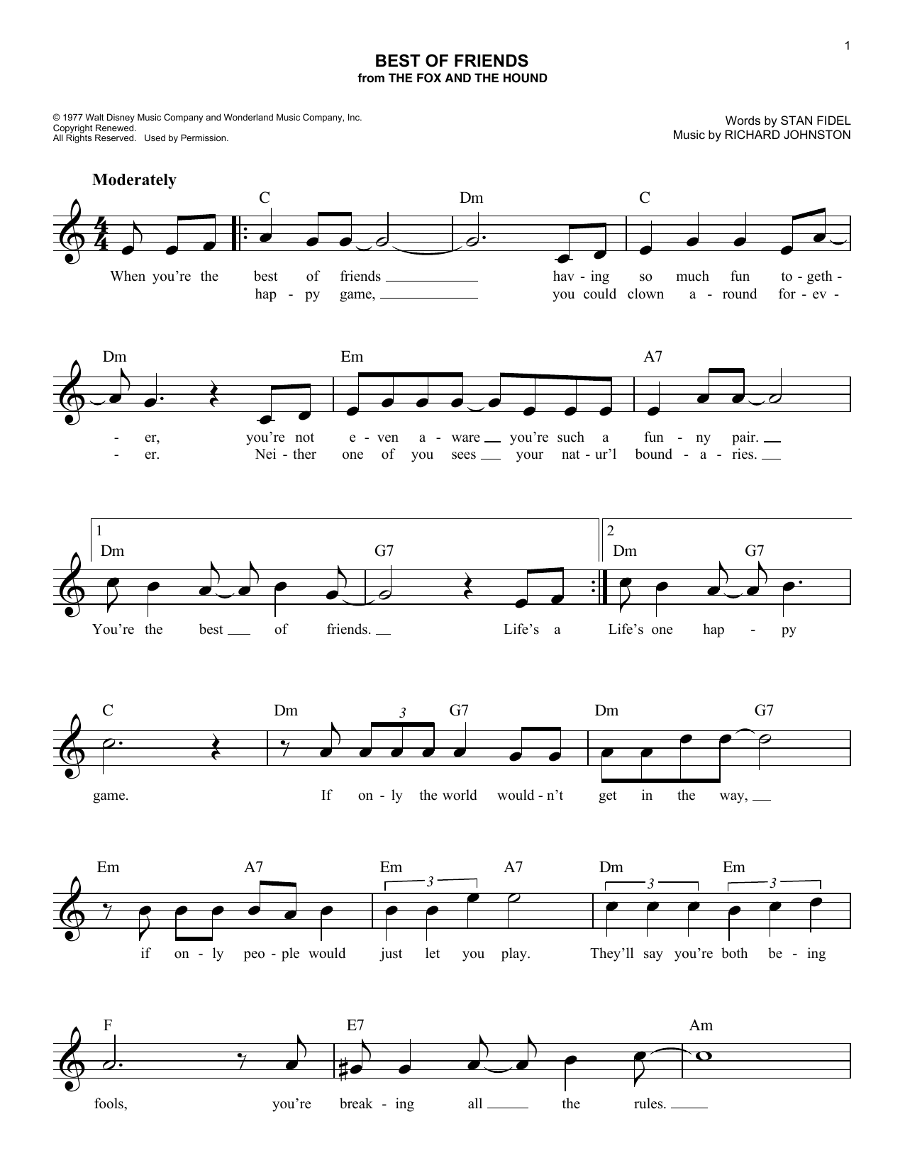 Produktbild zu: Best Of Friends (from The Fox And The Hound)