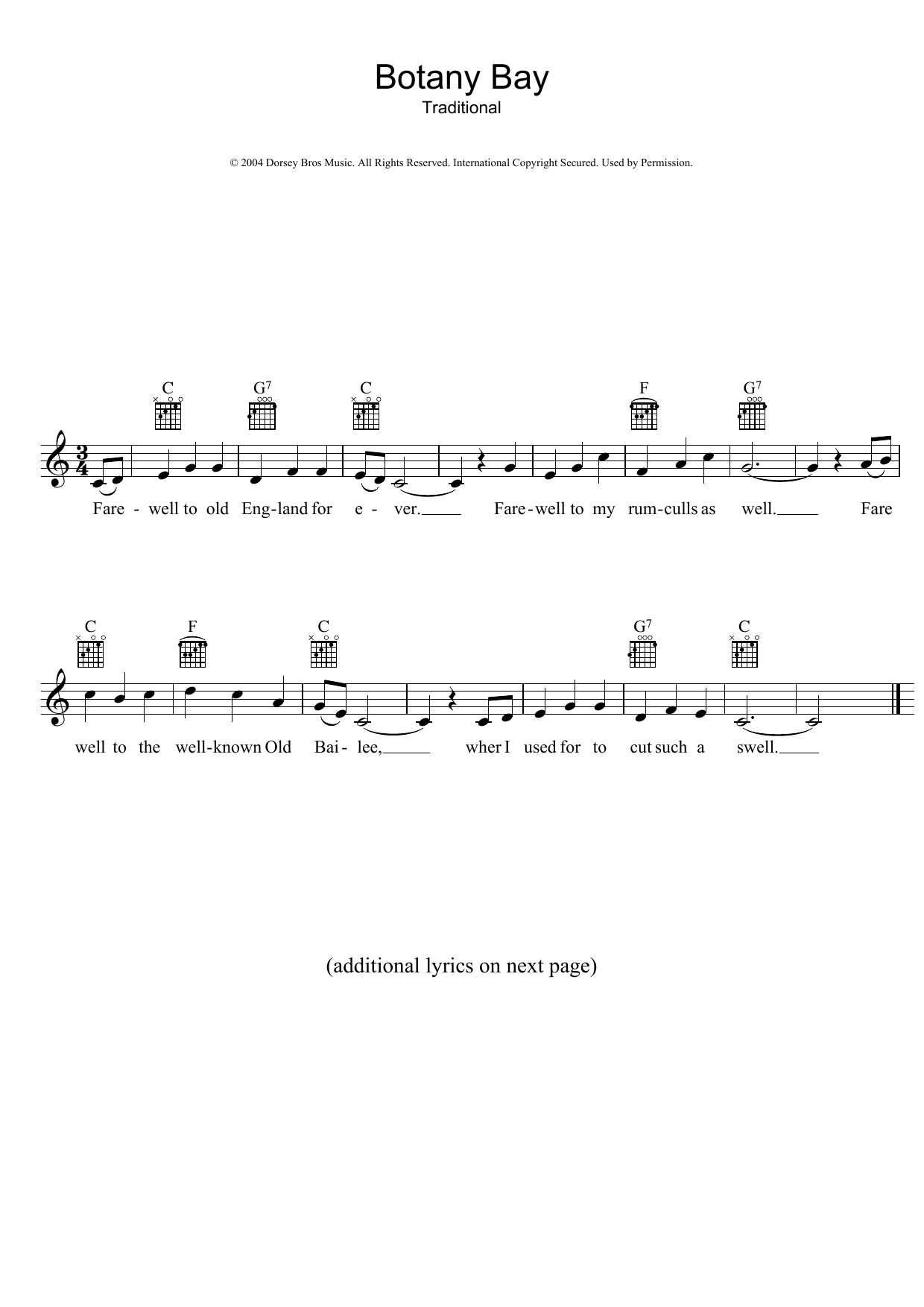 Produktgalerie: Seite 1 von 1 Botany Bay, Australian Folksong, Melodieinstrument