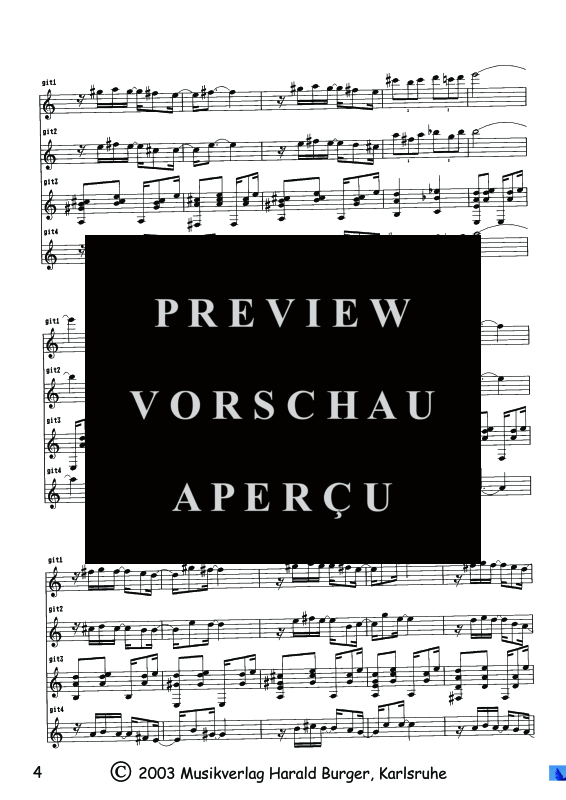 Produktgalerie: Seite 7 von 11 Concertino für 4 Gitarren, , Quartett Gitarre - Partitur