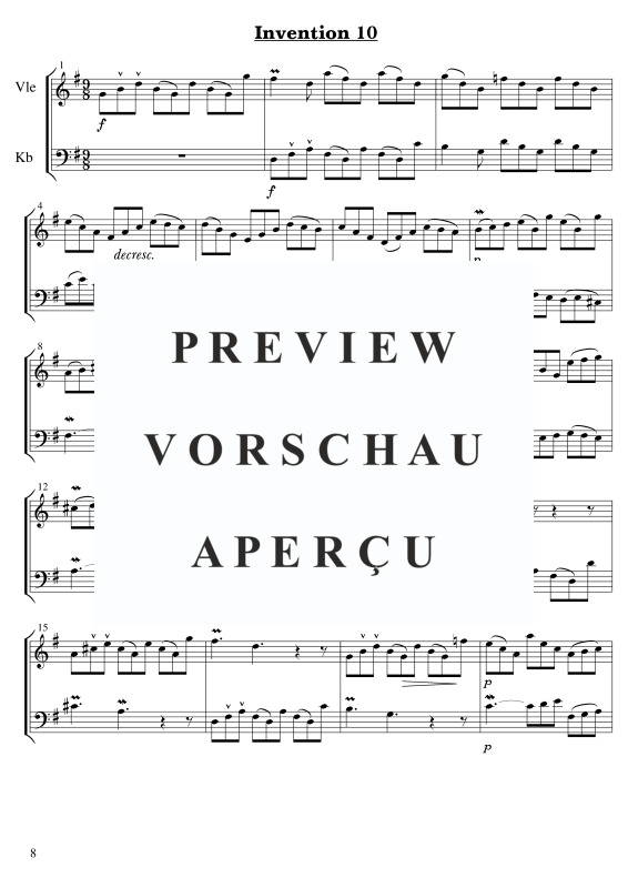 gallery: 5 zweistimmige Inventionen, , Violine und Kontrabass