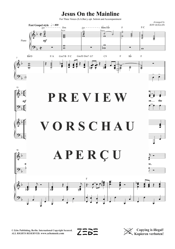 Produktgalerie: Seite 8 von 11 Jesus On the Mainline, , Gemischter Chor SAB, Solo und Klavier