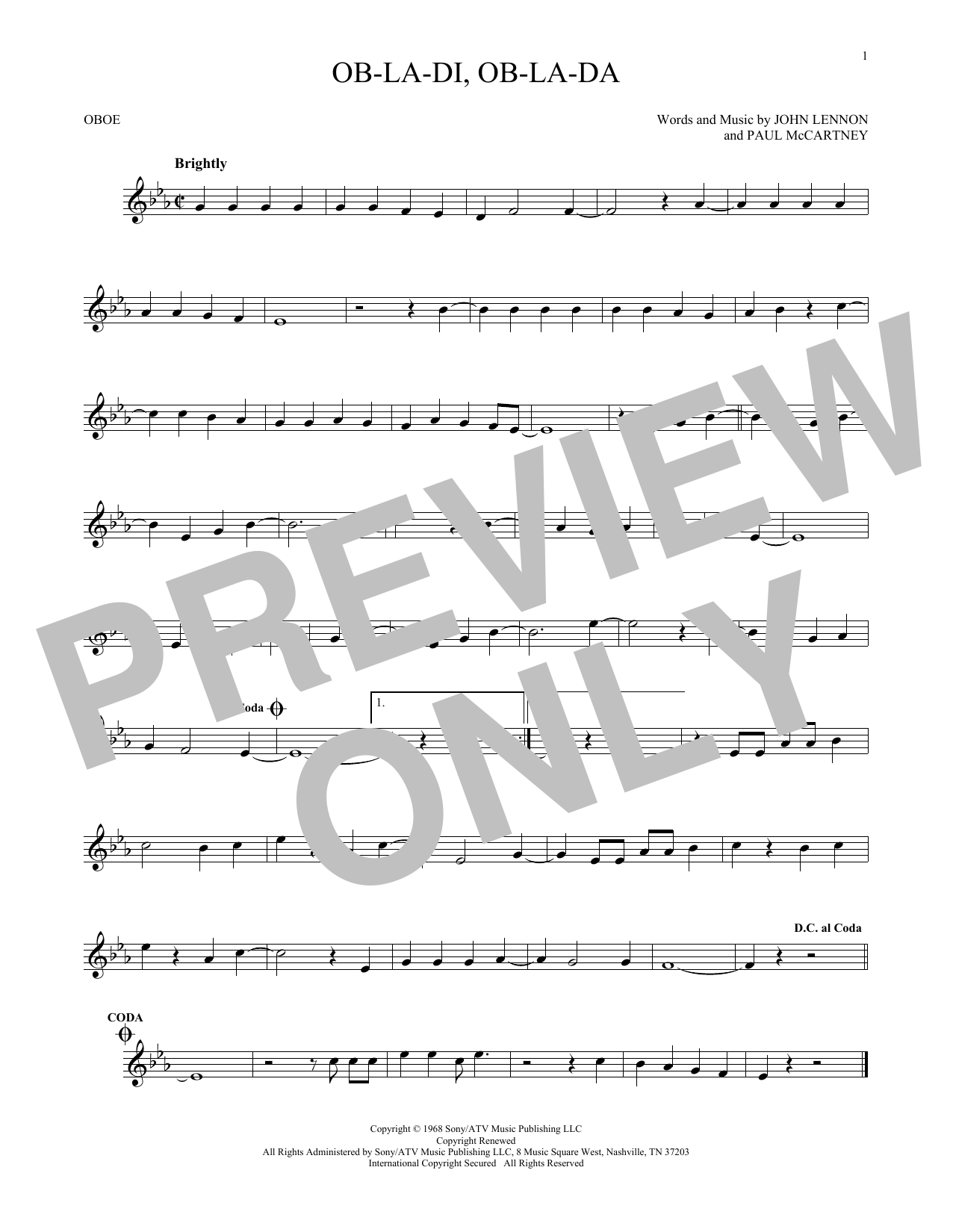 Produktgalerie: Seite 1 von 1 Ob-La-Di, Ob-La-Da, The Beatles, Oboe