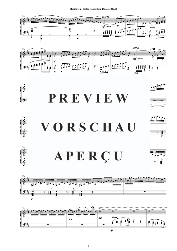 Produktgalerie: Seite 5 von 11 Violin Concerto in D major Op.61 - Piano Version, , Klavier Solo