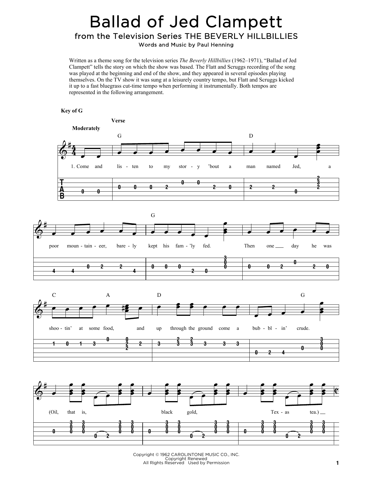Produktbild zu: Ballad Of Jed Clampett (from The Beverly Hillbillies) (arr. Fred Sokolow)