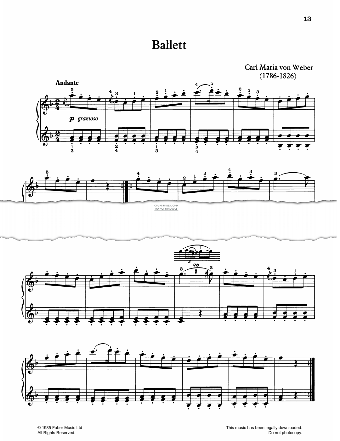 Produktgalerie: Seite 1 von 1 Ballett, Carl Maria von Weber, Klavier