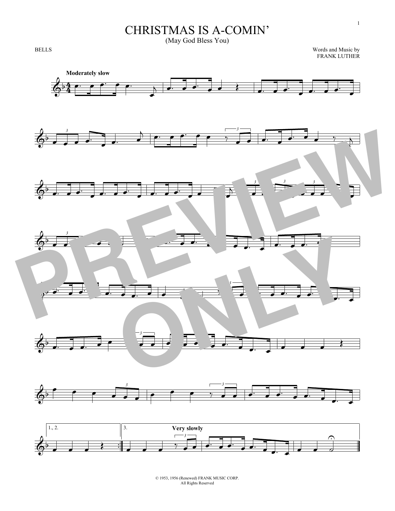 Product gallery: Page 1 of 1 Christmas Is A-Comin' (May God Bless You), Frank Luther