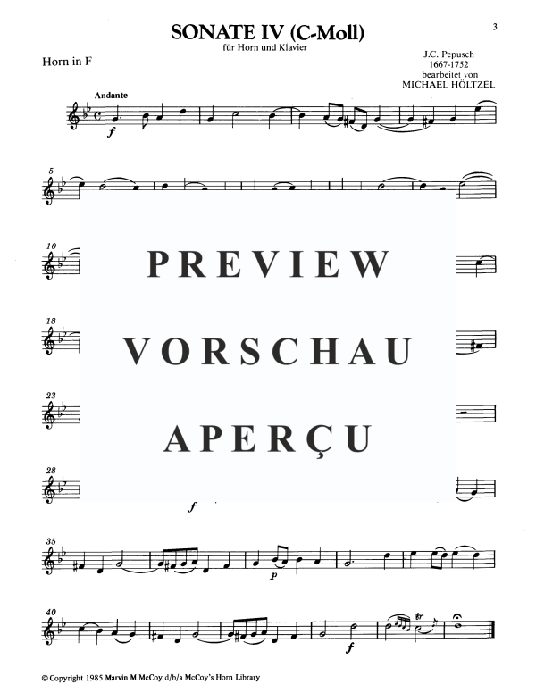 Produktgalerie: Seite 11 von 11 Sonate IV in C-Moll, , Horn in F und Klavier