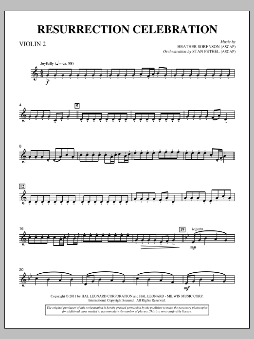 Product picture to: Resurrection Celebration - Violin 2